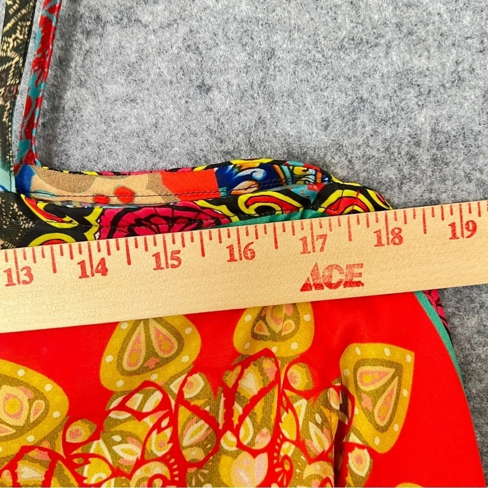 RANEE'S Silk Scarf Tunic Blouse Colorful Mandala Print Size Small - Picture 9 of 14